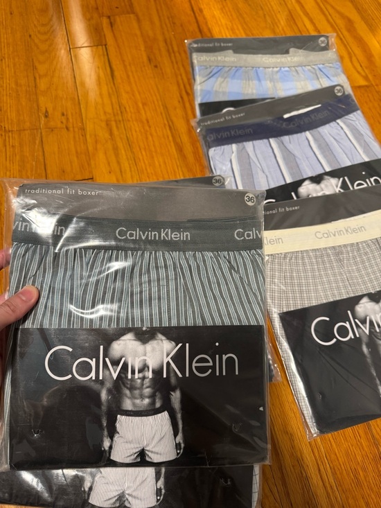Vtg Lot Of 6 Calvin Klein Traditional Fit Boxer Shorts Cotton Size 36 90's NOS - Picture 11 of 13